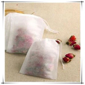 Kosong kantong teh infuser Filter Paper ramuan longgar kantong teh celup tunggal serut kantong teh