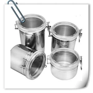 Kaleng teh stainless steel kaleng kaleng untuk makanan pengalengan tabung gula kopi